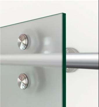 V2000 Stainless Steel Sliding Glass Barn Door Hardware Kit 79" SH-SS-0132