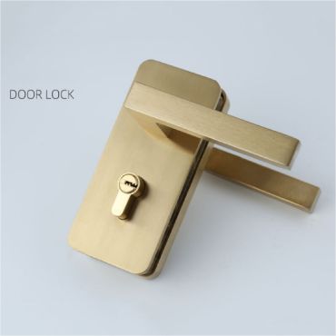  Golden Glass Door Lock for Office