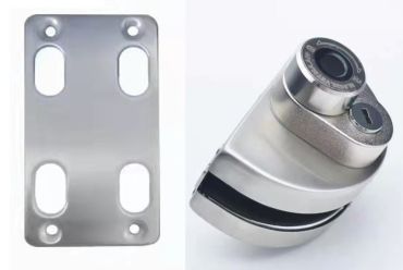 Stainless Steel Lock Bolt Latch with Key for Single or Double Glass Doors