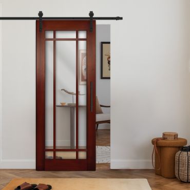 Sliding Barn Door French Style with Mirror Insert VWGD-0858