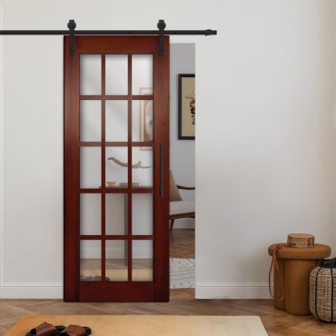 Sliding Barn Door French Style with Mirror Insert VWGD-0860