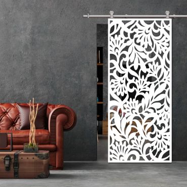 Sliding Barn Door With Wooden Design & Glass Insert Options SBDW - 0669