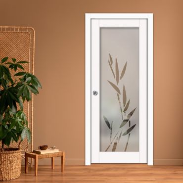 Sliding Pocket Wood Door with Glass Insert PWGD-0794