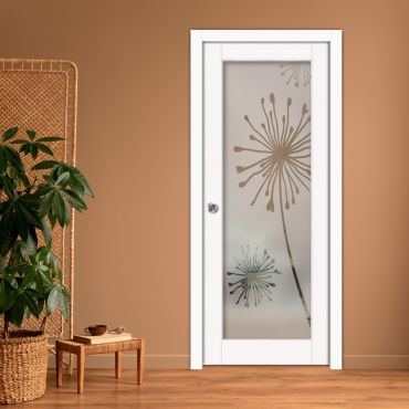 Sliding Pocket Wood Door with Glass Insert PWGD-0808