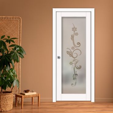 Sliding Pocket Wood Door with Glass Insert PWGD-0780