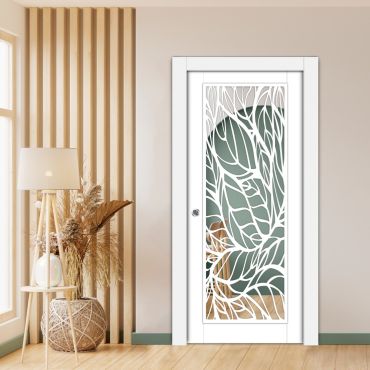 Sliding Pocket Wood Door with Glass Insert PWGD - 0683
