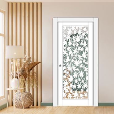 Sliding Pocket Wood Door with Glass Insert PWGD - 0684