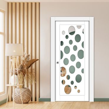 Sliding Pocket Wood Door with Glass Insert PWGD - 0689