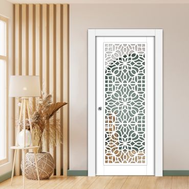 Sliding Pocket Wood Door with Glass Insert PWGD - 0690