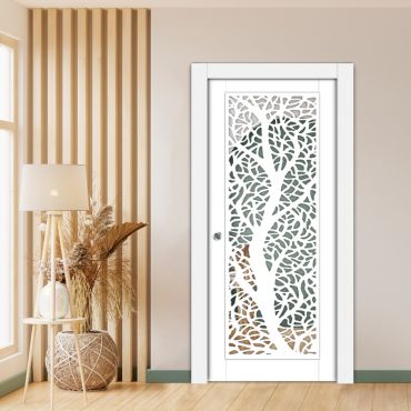 Sliding Pocket Wood Door with Glass Insert PWGD - 0691