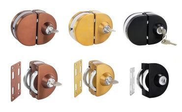 Key Lock Stainless Steel Hardware Kit for Glass Doors 