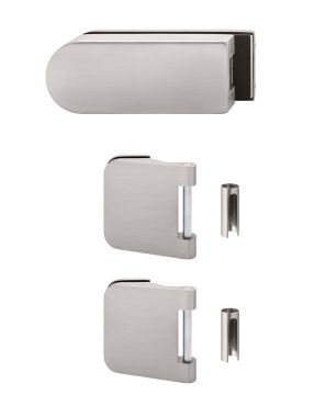 Stainless Steel Matt Strike Box Oval Shaped for Glass Door Lock + Junior Hinges