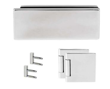 Stainless Steel Strike Box for Glass Door Lock + Junior Hinges