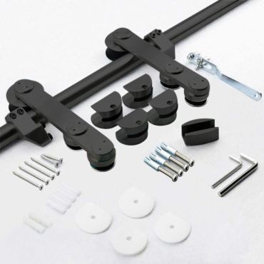 V1000 Carbon Steel Sliding Glass Barn Door Installation Set 